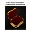 Gold Metal Jewelry Box Alloy Trinket Organizer Decorative Boxes Ring Box Holder  For Ring