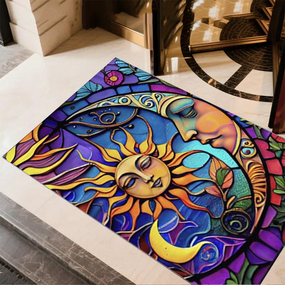 Sun and Moon Design Rug Home Carpet Non Slip Office Decor Gift Living Room Bedroom