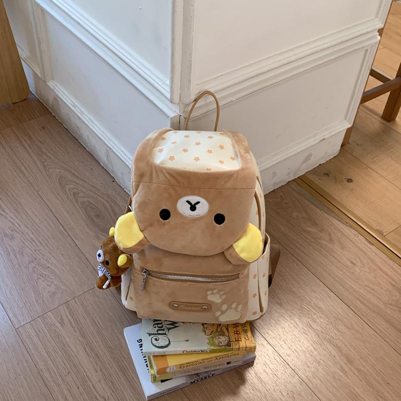 Schoolbag1011 new cartoon bear backpack Korean version soft girl style large capacity student schoolbag casual versatile backpack female