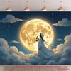 2D Celestial Night Photography Background with Clouds and Stars