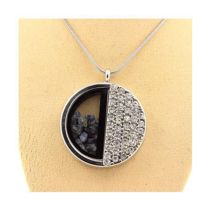 Stones and Minerals. Raw Sapphire Necklace. Half-circle Model.