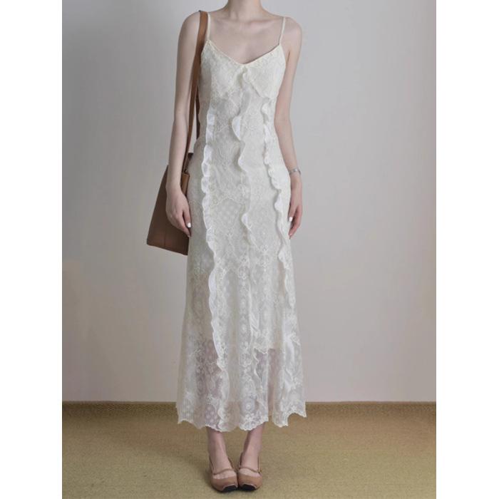 French Lace Suspender Dress Women's Clothing 2026 New Summer Small Man Gentle Waist Temperament Fairy Dress
