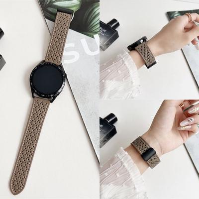 20mm 22mm Kožený remienok na hodinky-Letný priedušný remienok na hodinky z pravej kože pre Huawei Watch Samsung Watch Amazfit