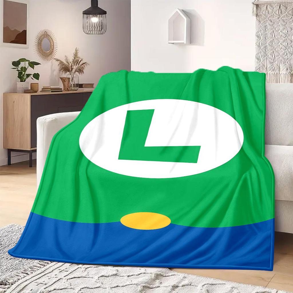Mario Anime Print Blanket Warm  Comfortable Flannel Blanket Suitable for Bedrooms, Sofas, Beds, Chairs, Picnics, Travel