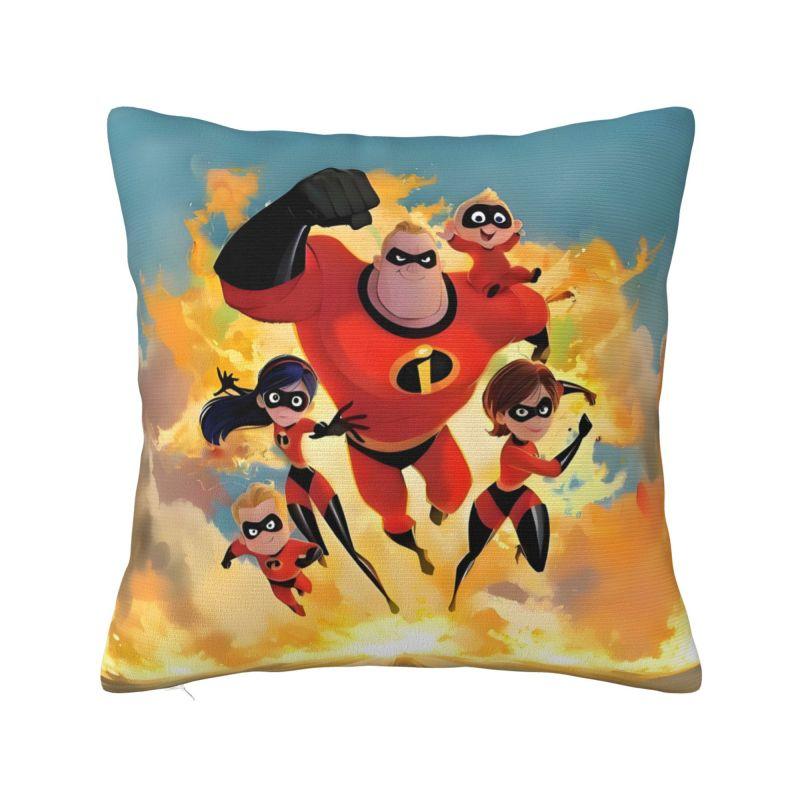 Nordic Style Animation The Incredibles Cushion Cover Polyester Superhero Comedy Throw Pillow Case for Car Square Pillowcase