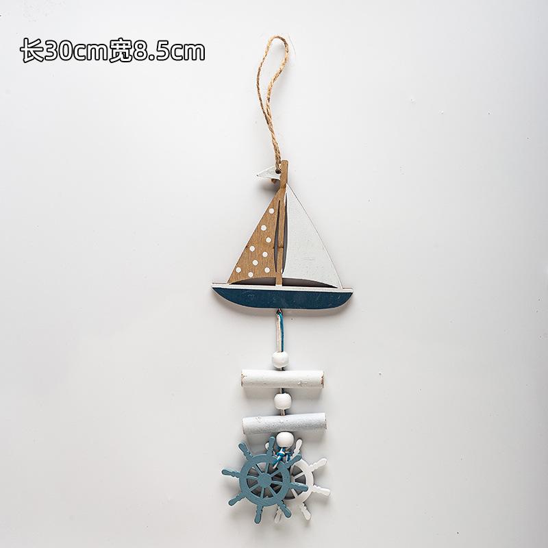 Mediterranean Style Decorative Pendants Starfish Fish Wooden Crafts Creative Home Living Room Bedroom Wall Decorations