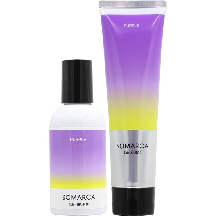 Hoyu Somaruka Color Shampoo Purple 150ml + Color Charge (Color Treatment) Purple 130g Set