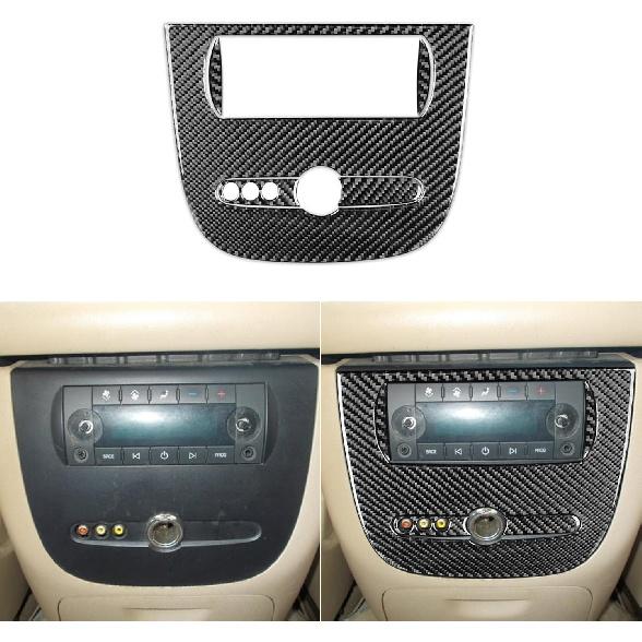 Real Glossy Black Carbon Fiber Sticker Car Inner Door Pull Handle Frame Anti-Collision Cover Trim Compatible with Chevrolet Avalanche/Silverado LTZ
