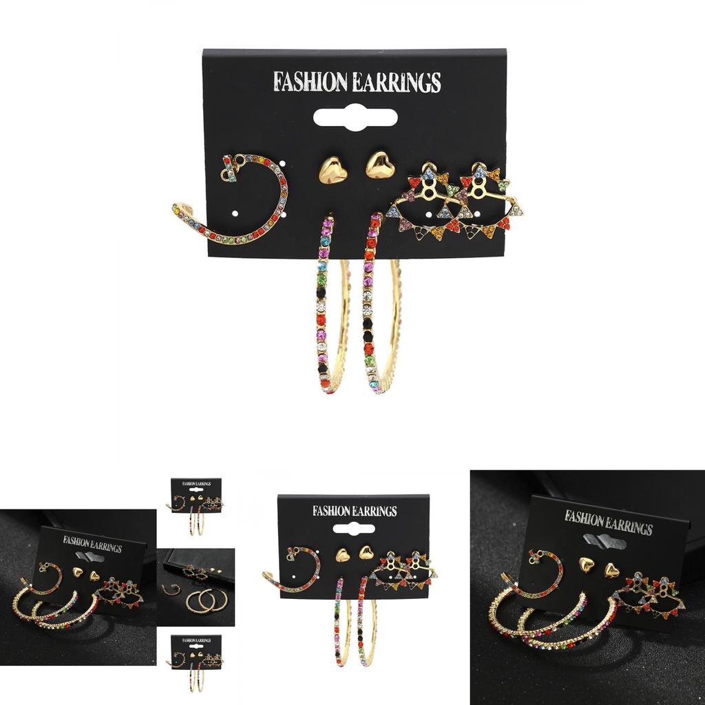 Cute Trendy Alloy Earrings Fresh Diamond Design Perfect For Weddings And Birthdays