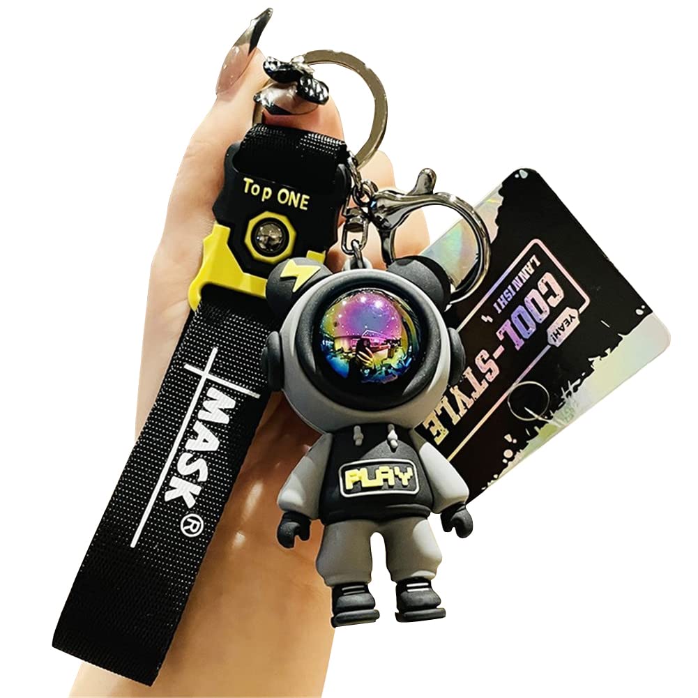 

SHUNYI Flash Bear Keychain Bag Multifunctional Casual Fashion Bag Accessory for Keys and Birthday Cute Couple Popular Item Charm, Cars, Gift, серый