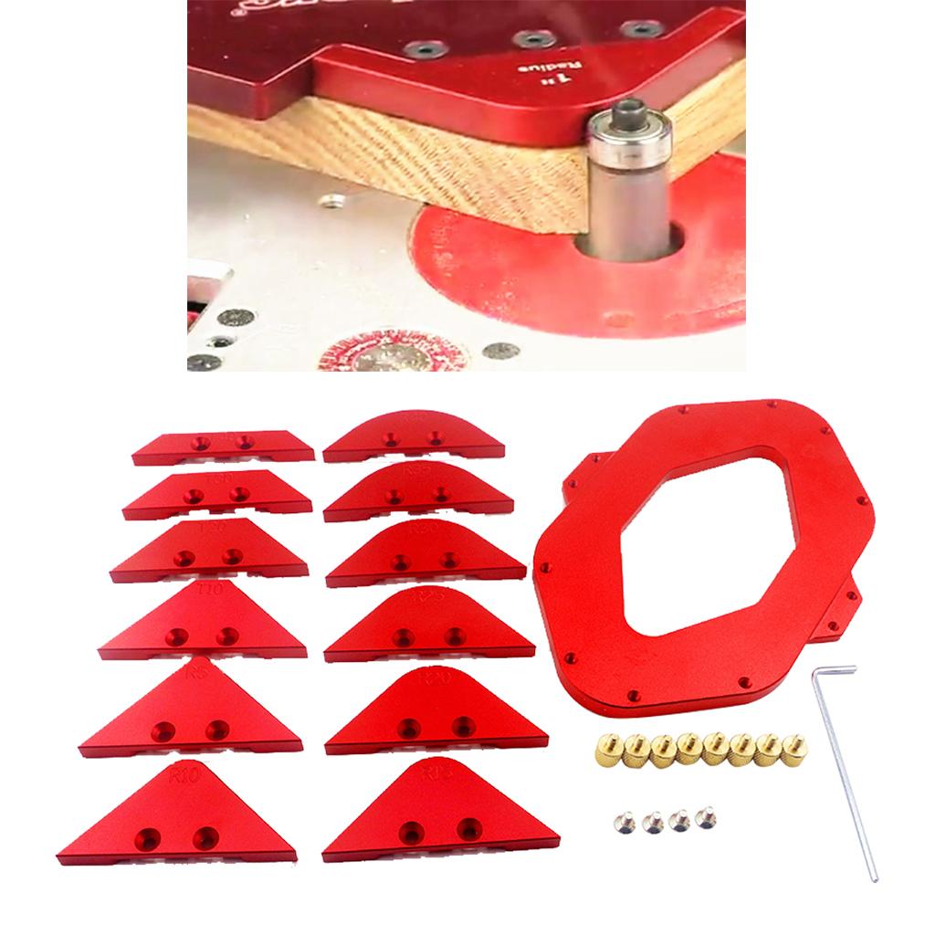 Woodworking Tool Router Aluminium Alloy Rust-Resistance Woodworking Edge Trimming Radius Corner Gauge Router Table