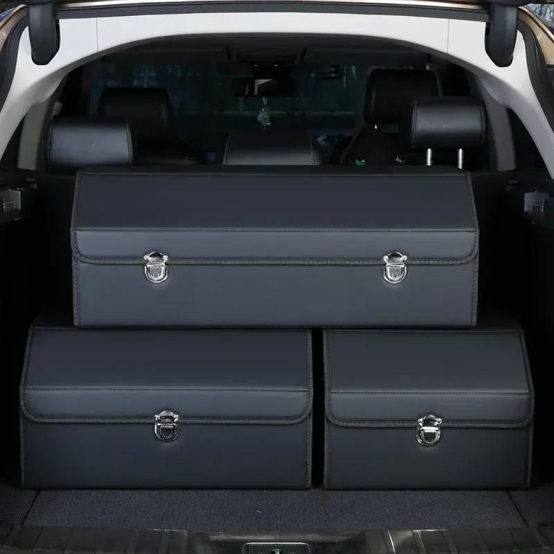 NEW Car Trunk Organizer Organizers And Storage Faux Leather Foldable Trunk Multi-Compartment Adjustable Auto Grocery Storage Box