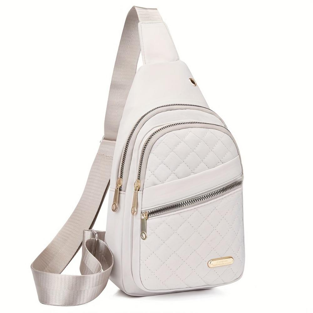 Lightweight & Comfortable Quilted Crossbody Chest Bag - Versatile Solid Color, Casual Outings & Travel Women's Sling Shoulder Purse