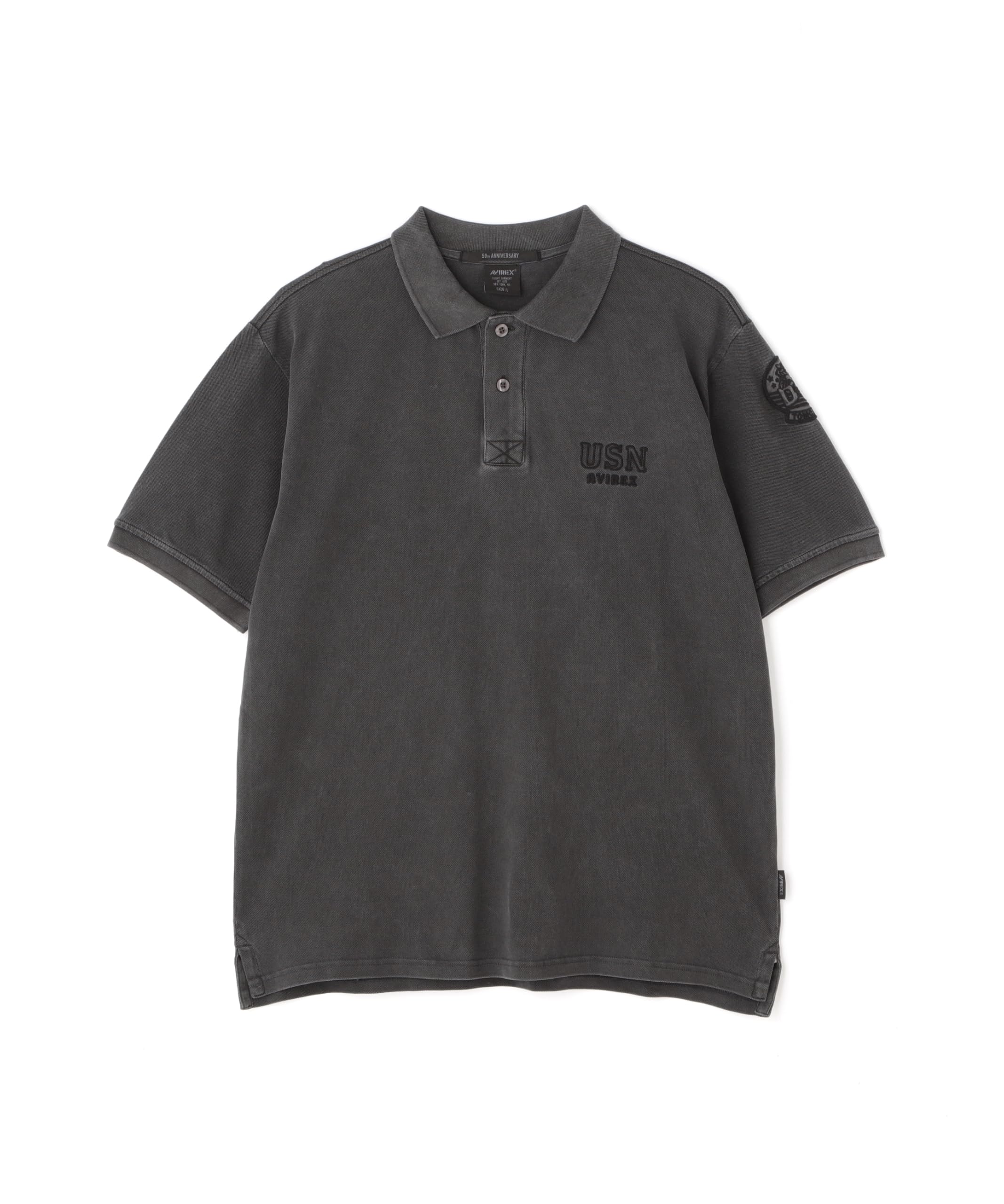 

Avirex FADE WASH LAST CRUISE EMBROIDERED POLO Size SHIRT, Men s, L, 410, Charcoal, 783-5136001