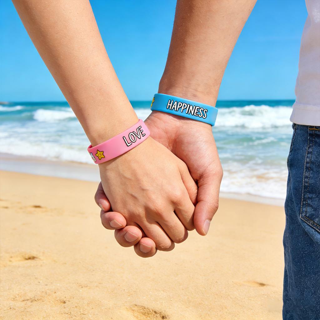 Braccialetto Braccialetto in Silicone Personalizzabile per Adulti con Circonferenza 210mm Adatto per Adolescenti Uomini e Donne Uso Ufficio e Casa