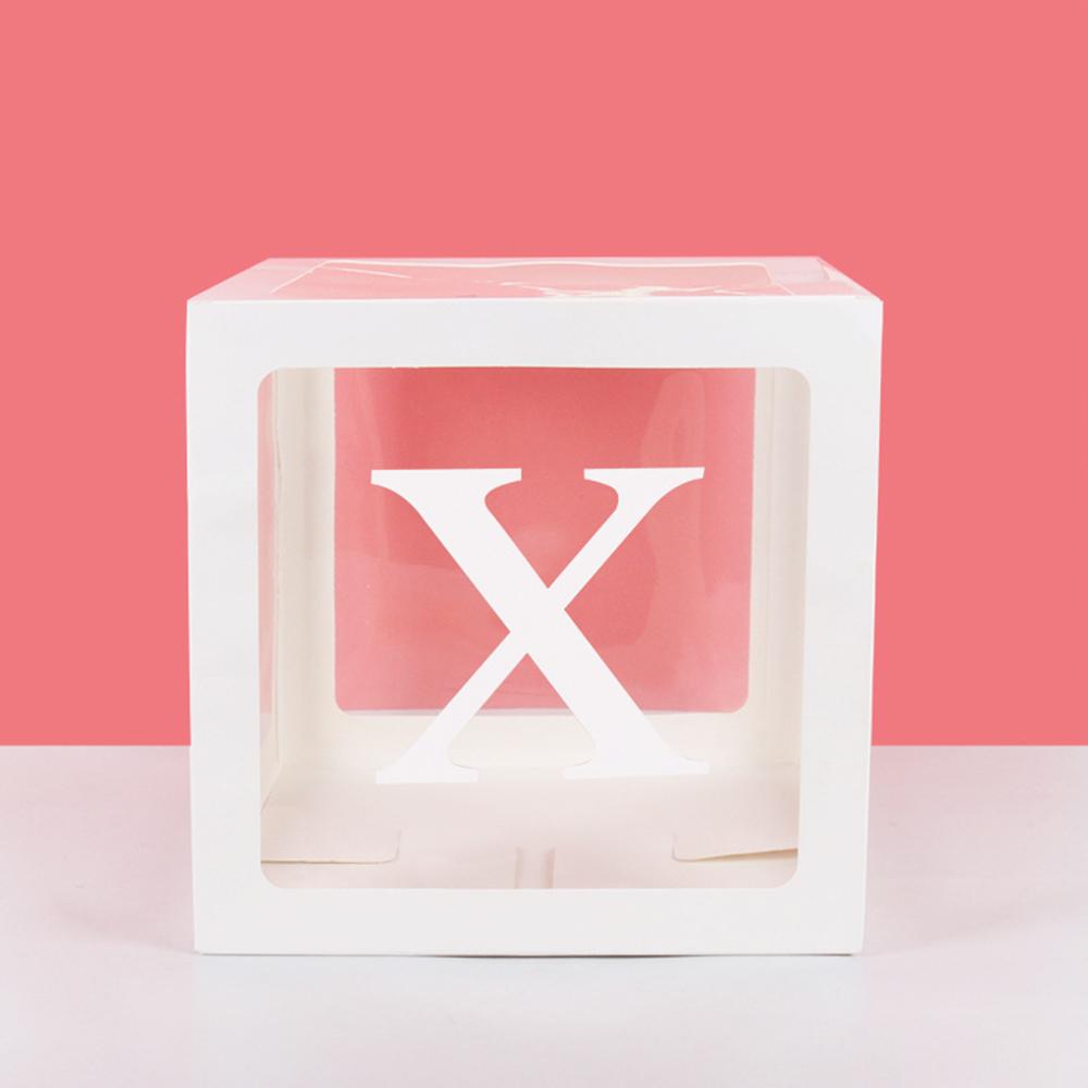 Runtow 1pc 25cm Transparent Letter Box ,Birthday Wedding Custom Name Balloon Box ,1st Birthday Party Decorations, Baby Shower