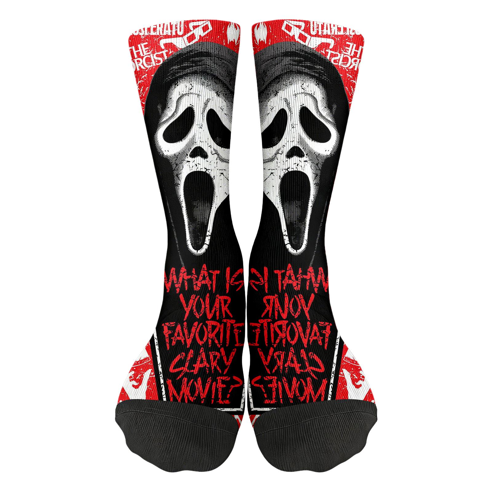 

Novelty Crew Socks with Skull and Coffin Pattern Warm Comfortable Fun Casual Socks for Everyday Wear and Seasonal Use One Size