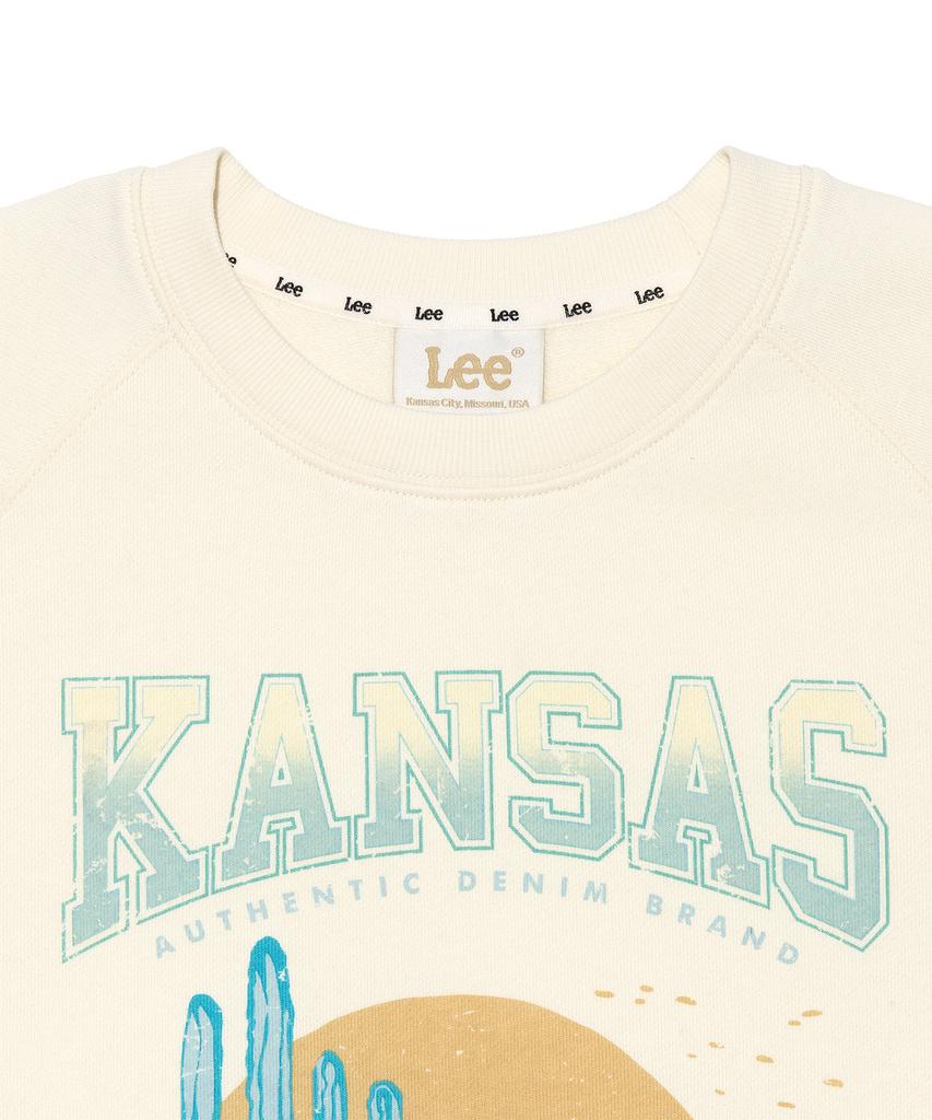 LEE Women'S Summer Graphic Crop Short Sleeve Sweatshirt Ivory
