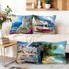 1/4pcs Coastal Theme Cushions Pillowcase Polyester Cushion Cover Throw Pillow Pillowcover Home Car Sofa Decor