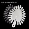 Heart-Shaped Nail Art Display Board with 21 Color Sample Cards for Polish and Gel