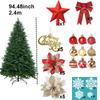 2.1/2.4/3m Large Christmas Trees Set DIY Christmas Tree Decoration Home Decor Party Holiday Ornament Red Christmas Tree Dropship