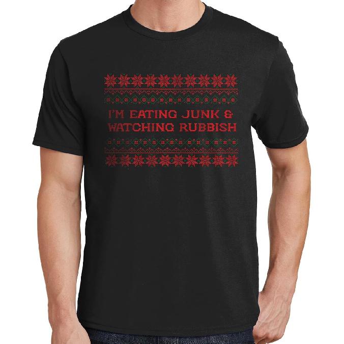 Home Alone Christmas Shirt Funny Movie Quote Eating Junk Retro Holiday T-Shirt