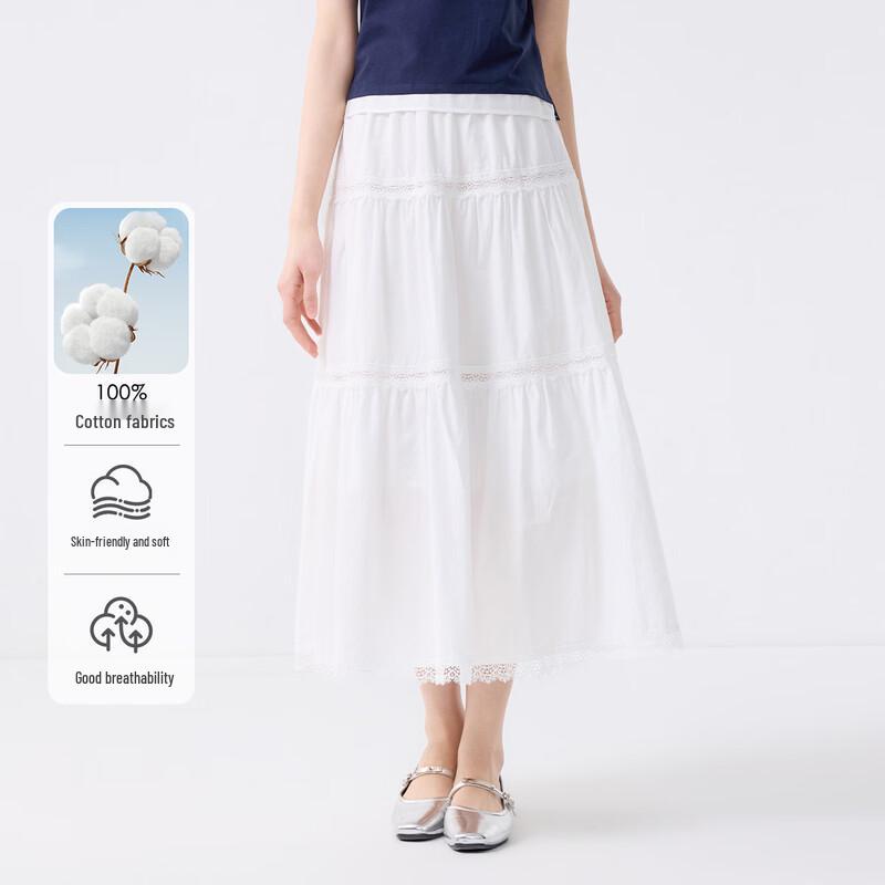 FivePlus Women s High-Waist Lace Midi Skirt S