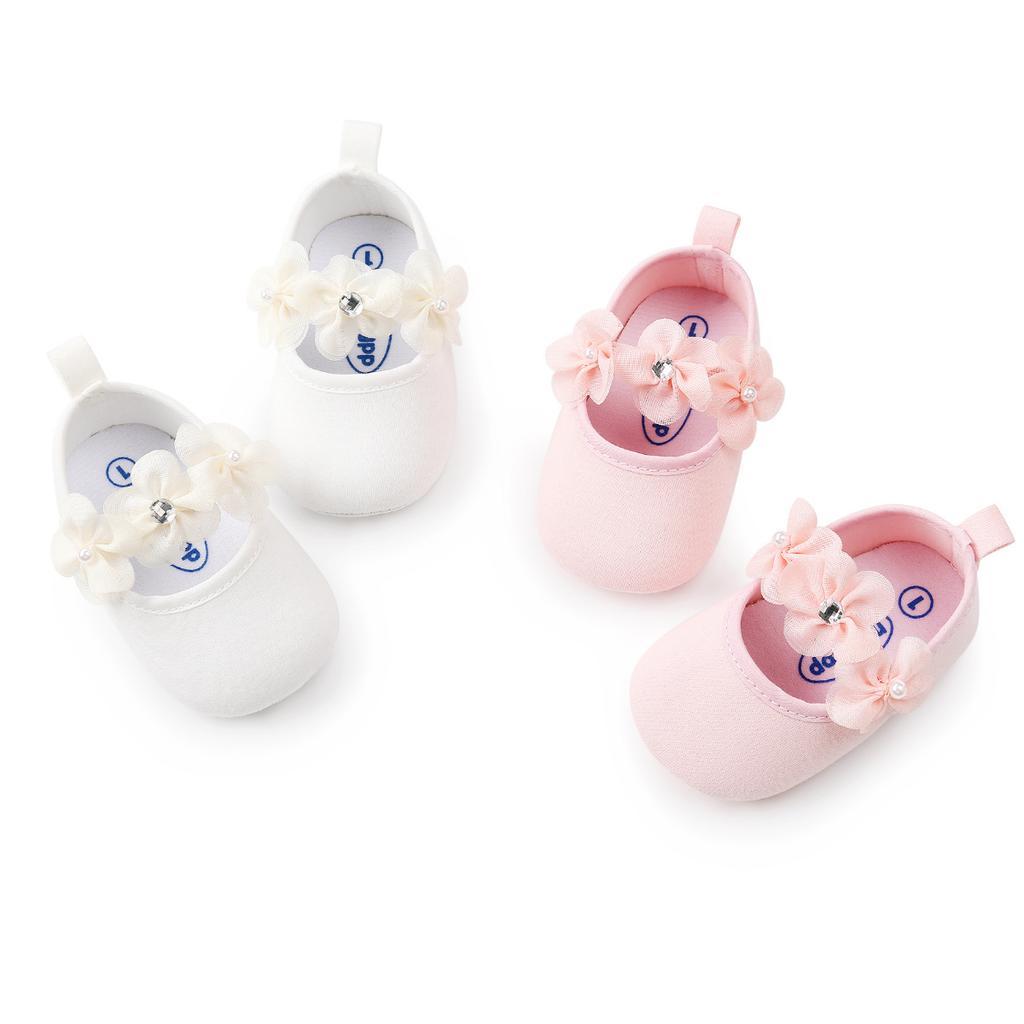 MYGGPP Kleine Blumen-Kleinkindschuhe mit weichen Sohlen, Babyschuhe, Schuhe mit weichen Sohlen, Prinzessinnenschuhe