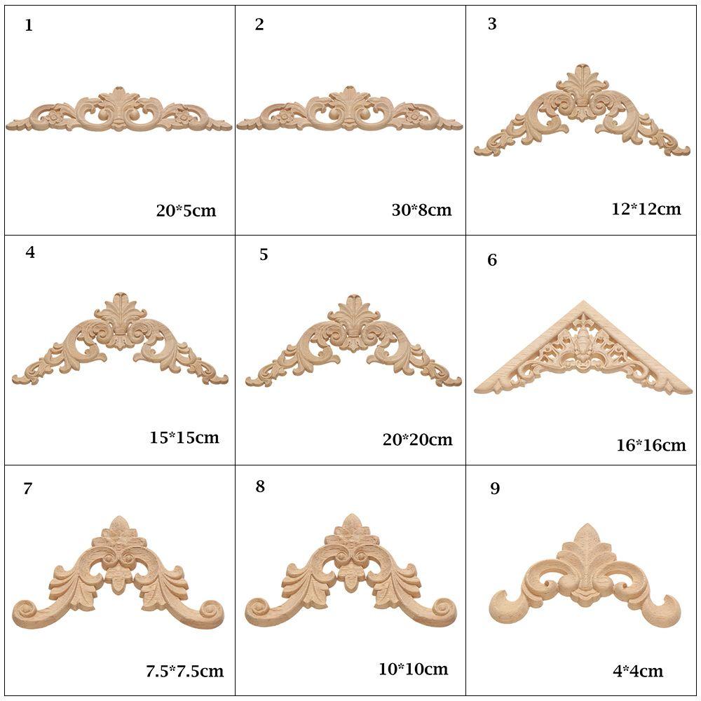 High Quality Wall Door Decoration Unique Corner Appliques Frame Woodcarving Decorative wooden Figurines Crafts Wood Carved