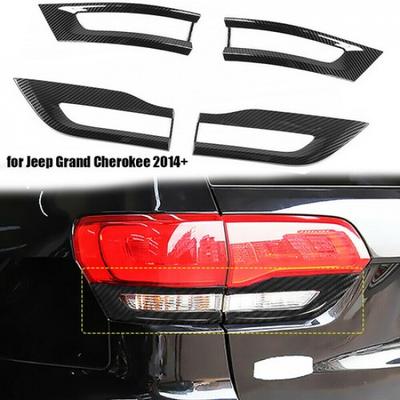For Jeep Grand Cherokee 2014+ Rear Tail Light Lamp Cover Trim Carbon Fiber 4PCS