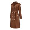 Trench da donna di taglia europea, vita lunga, maniche lunghe alla moda, risvolto, cappotto comodo