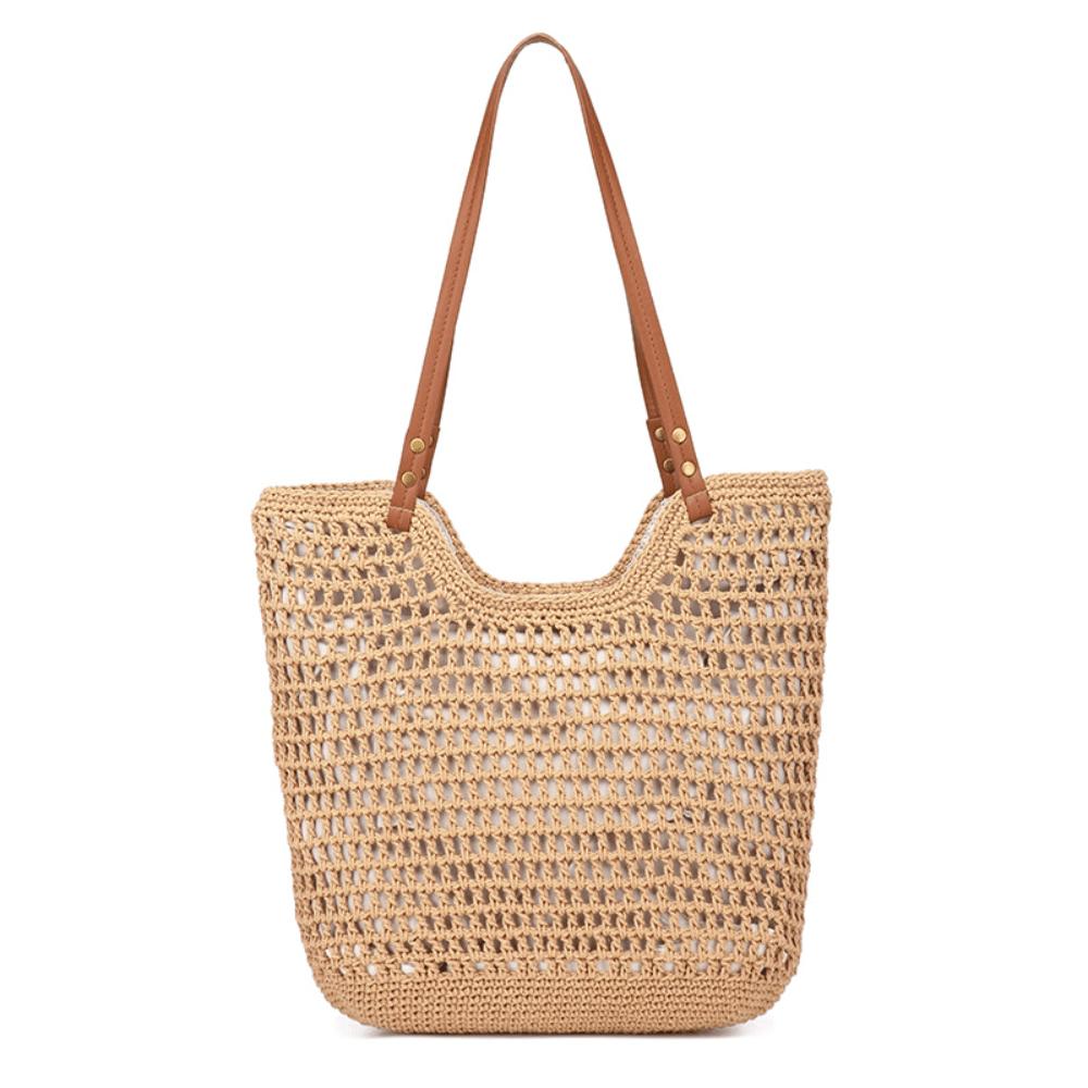 Sac Seau Exquis Nouveau d'Été pour Femmes Grande Capacité Décontracté d'Été Polyvalent Sac à Main Bandoulière Oblique khaki multicolore