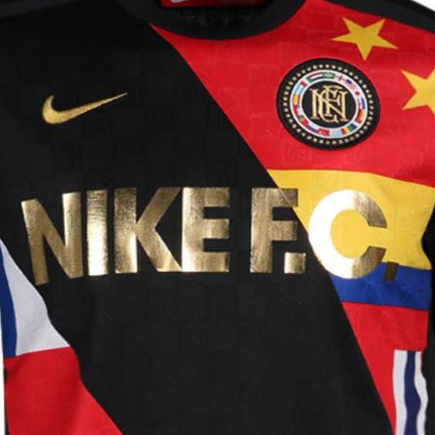 Nike Retro Casual Letter Print Breathable Soccer Commemorative Short Sleeve T-Shirt Men Tops Black 886873-012