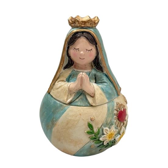 

Christian Rosary Jewelry Box Mini Resin Mary Virgin Jesus Prayer Keepsake Box Vintage Religious Gift for Men Women