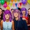 Colorful Foil Tinsel Wigs Metallic Fancy Party Wig Shiny Cosplay Costume Photo Booth Prop for Adults