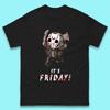 It's Friday Chibi Jason Voorhees Holding Bloody Knife & Bloody Axe Halloween Friday The 13th Horror Movie Mens Tee Top