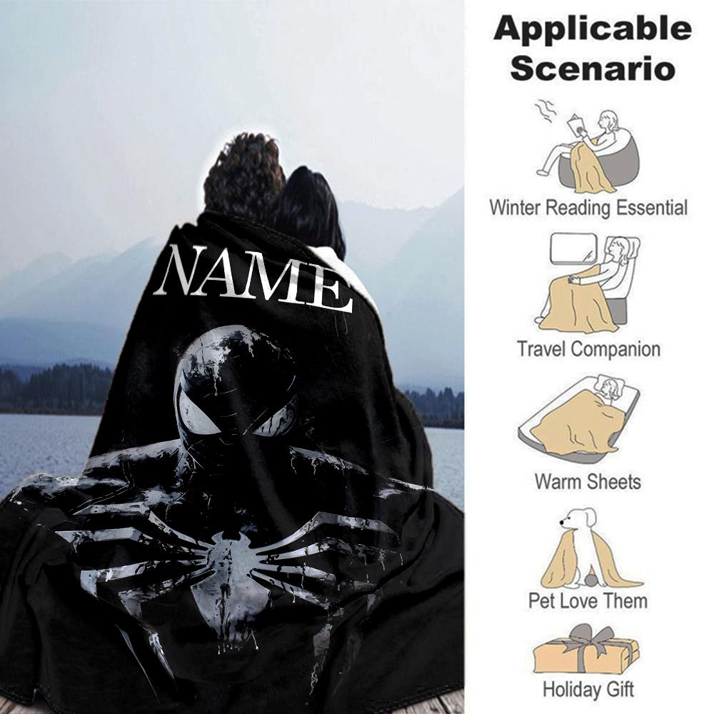 Customiz Name Personality venom Blanket Soft &Warm Sofa Office Bed Travel Lunch Break Blanket, Gift Suitable All Seasons