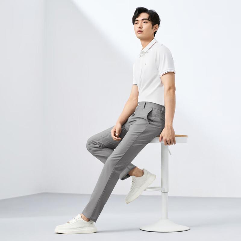 Qipai Men's Linen Blend Slim Straight Casual Pants