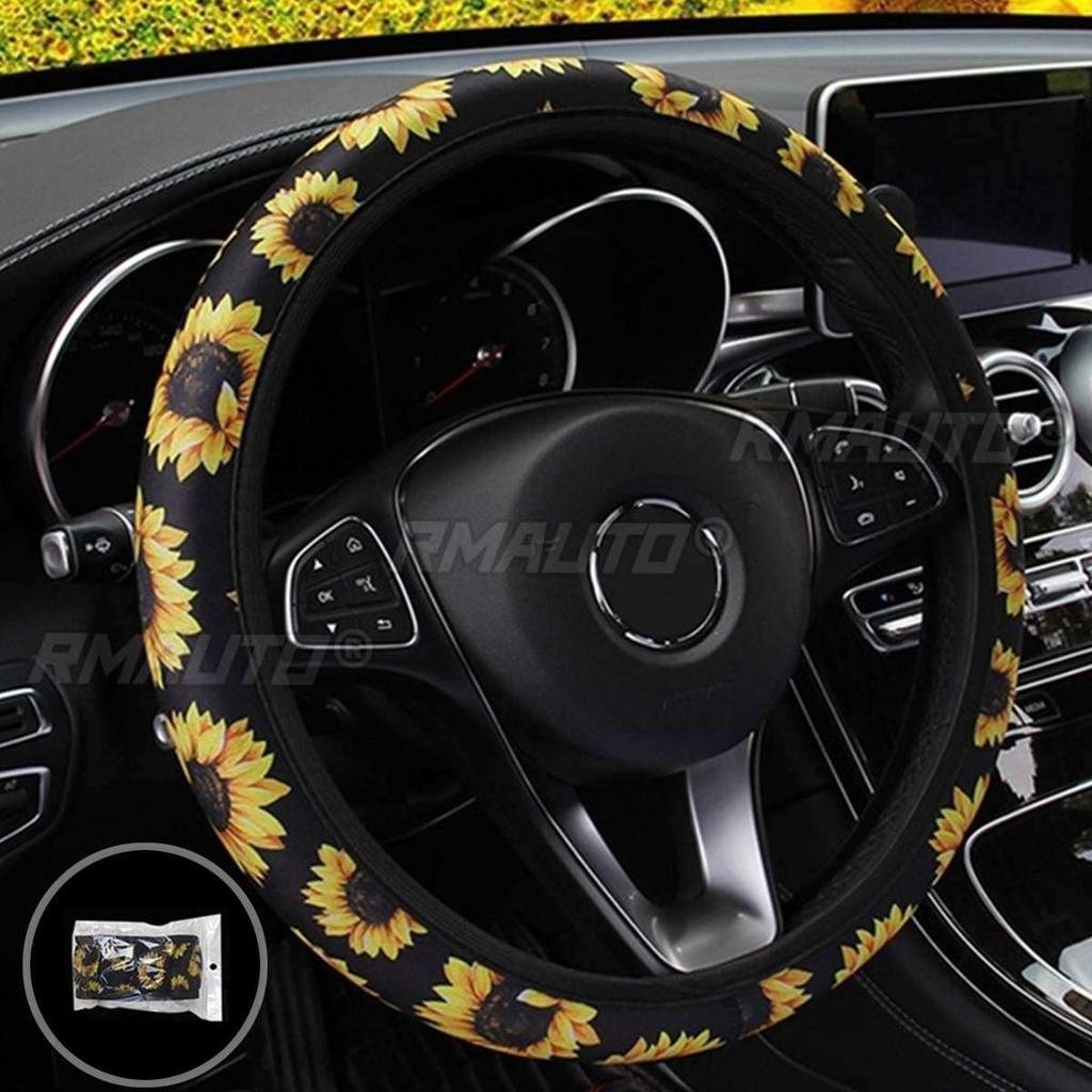38cm Car Steering Wheel Cover Sunflower Styling Steering Wheel Cover Protection Universal