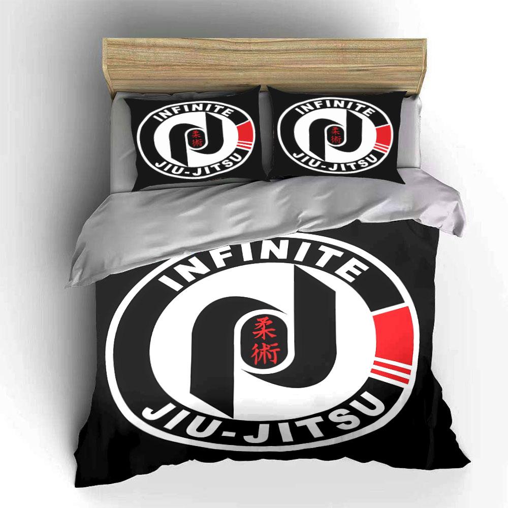 Kreisförmiges "Infinite Jiu-Jitsu" Logo. Bettwäsche-Sets Bettbezug-Sets Bettbezüge Kissenbezüge(1*Bettbezug 2*Kissenbezüge ohne Bettdecke)