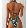 Damen Sexy Bikini Print Zweiteiliger Badeanzug