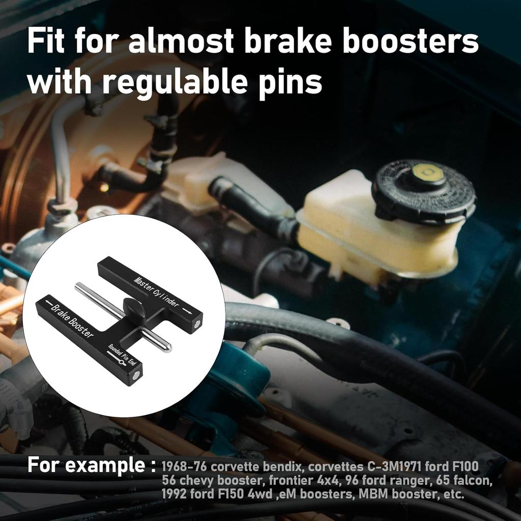 (Upgraded) Brake Adjustment Tool, Brake Booster Rod Adjustment Tool, Brake Booster With Master Cylinder,Pushrod Power For Adjustable Braking Distance