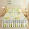 1PC Printed Bedding Set Lace Trim  Heightening Bed Skirt Pillowcase Set Anti-slip Mattress Cover Soft Comfortable Cotton Double