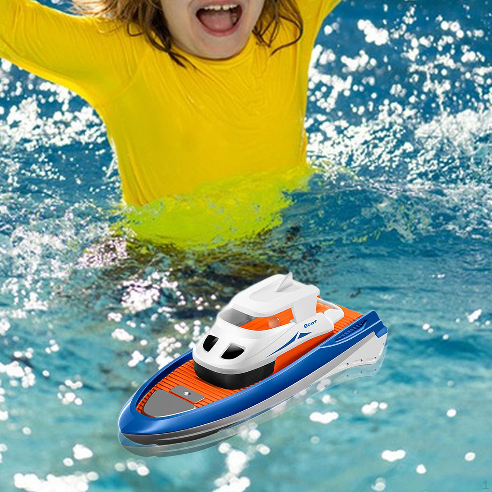 

1/32 Мини RC лодка с дистанционным управлением и регулировкой скорости 2,4 ГГц Игрушка для ванны, лодки для игр на воде синий