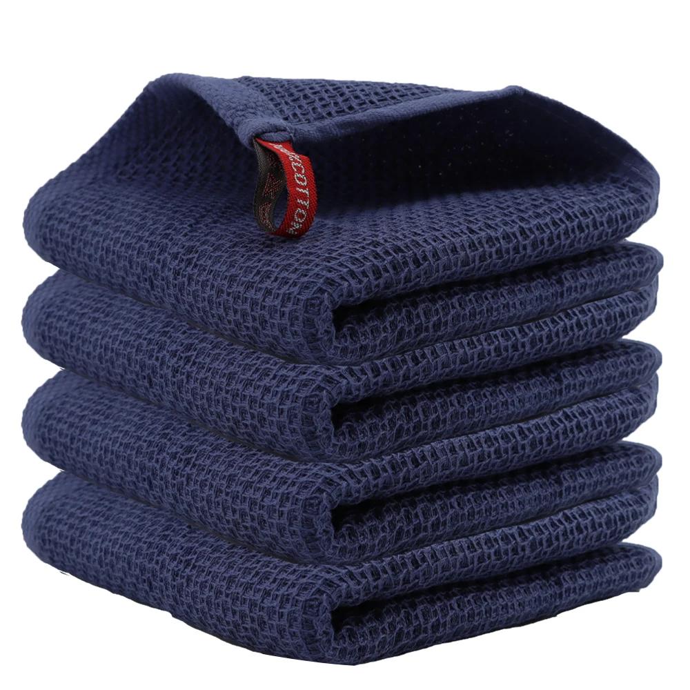 4Pcs Cotton Kitchen Towel Ultra Soft Magic Cleaning Cloth Absorbent Cleaning Rags Thickened Wipe Cloths Dishcloth