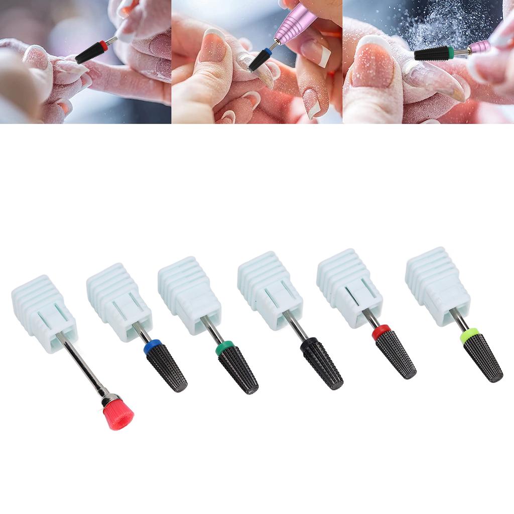 Nail Drill Bits Set Tungsten Steel Gel Polish Removal Dust Brush Nail Polishing Grinding Head Kit