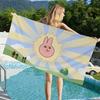My F-Friend Pink Rabbit Funny Anime Beach Towel Colorful Bath Towels For Girl Microfiber Quick Dry Custom Sand Free Beach