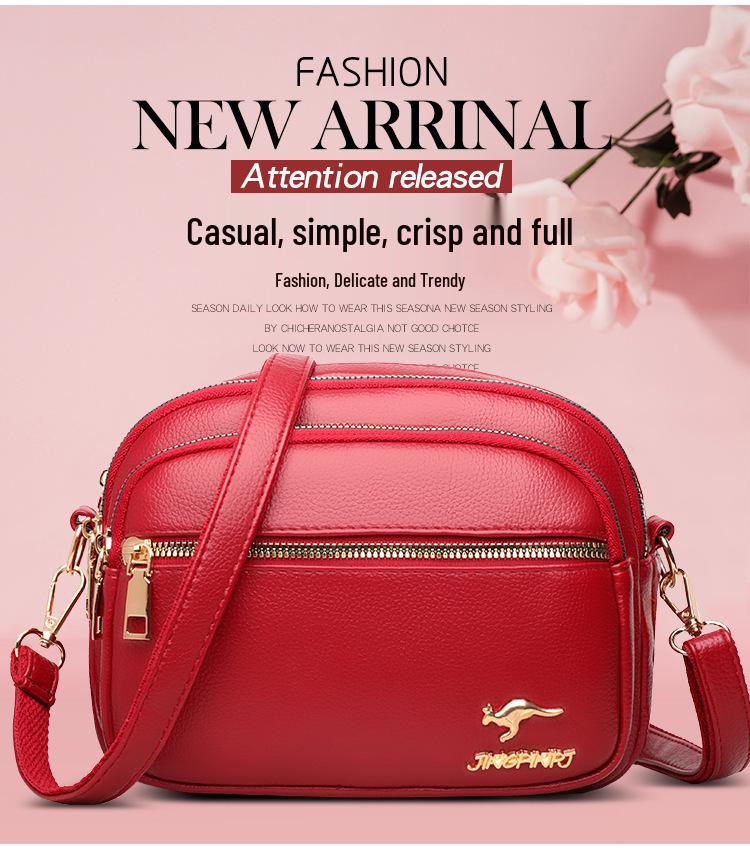 2022 Women's Versatile Multi-Layer Soft Leather Shoulder & Crossbody Bag - Large Capacity Mommy Bag