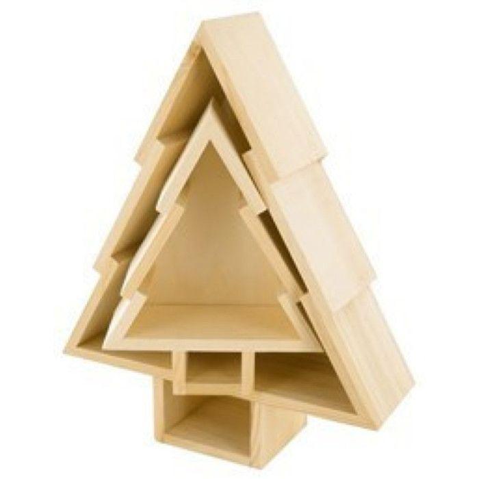 Sapin en bois gigogne Hauteur max 28 cm 2 pièces