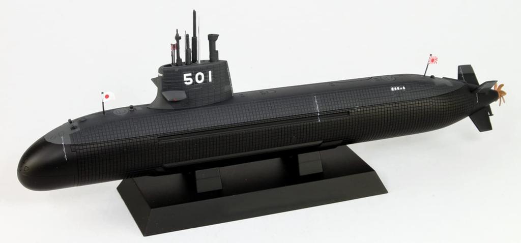 Pit Road Skywave Series Maritime Force Submarine Soryu Finished Model JBM07 Molded Color 1/350 Self-Defense SS-501 Semi-Painted